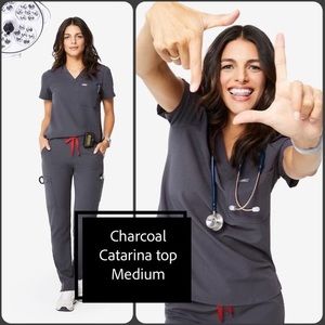 FIGS catarina top M charcoal limited edition NWT